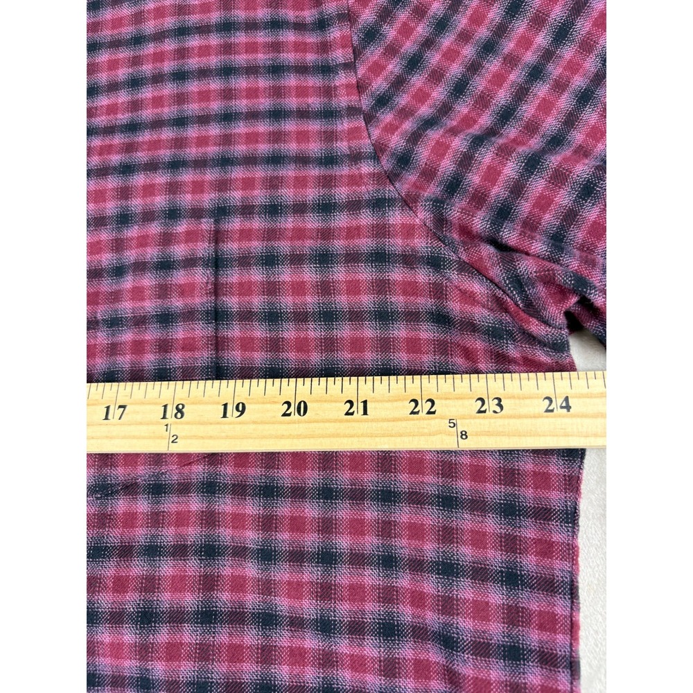 Untuckit Mens XL Red Navy Blue Plaid Flannel Button Down Shirt Long Sleeve - Picture 6 of 8